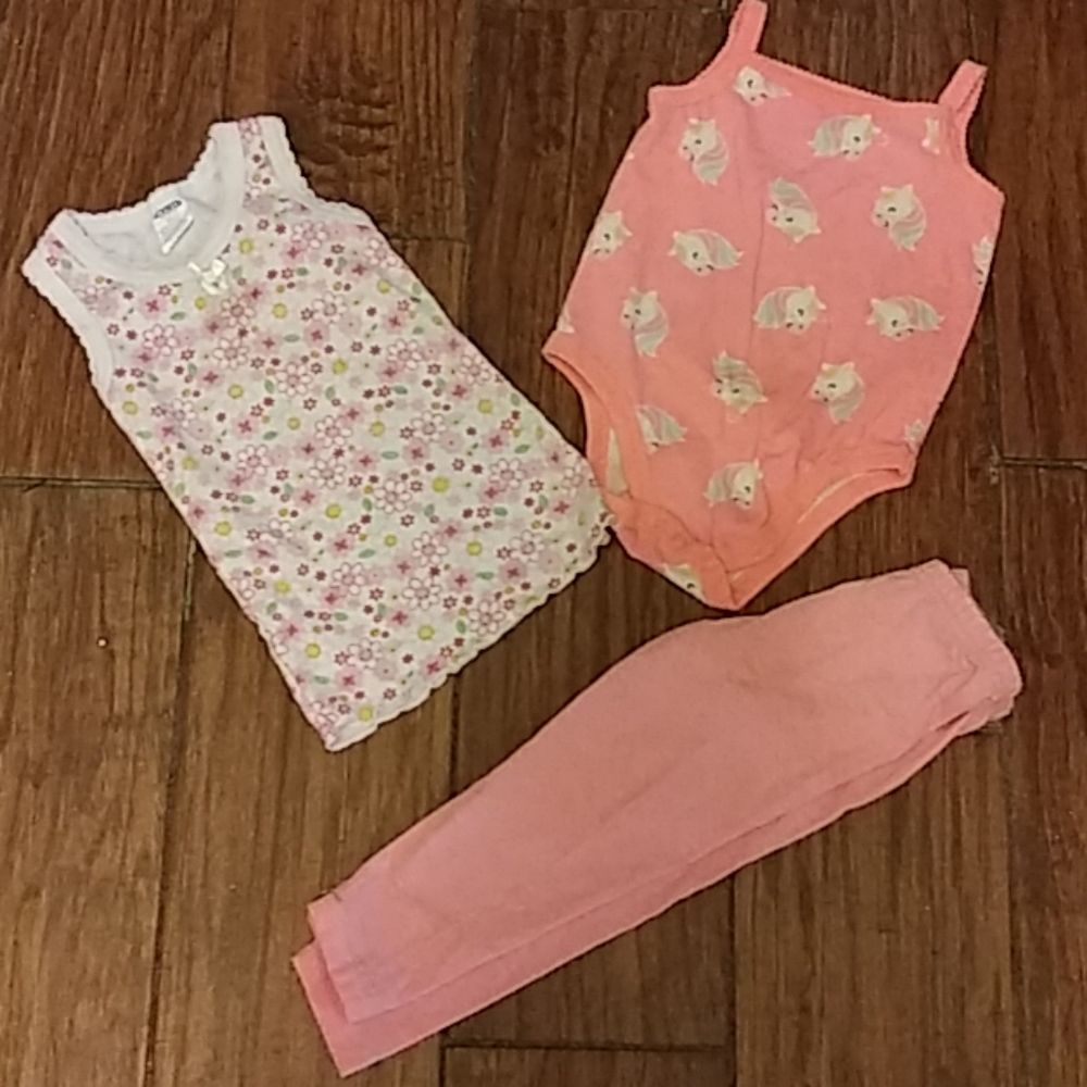 3 piece mix and match infant girl's clothing, sz 6
